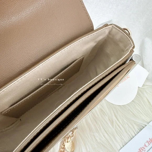 NWT See by Chloé Mara Evening Crossbody Bag Leather Suede Dark Khaki